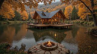Golden Autumn Riverside Escape for Relaxation & Peace 🍂🔥 Soft Piano & Crackling Campfire screenshot 5