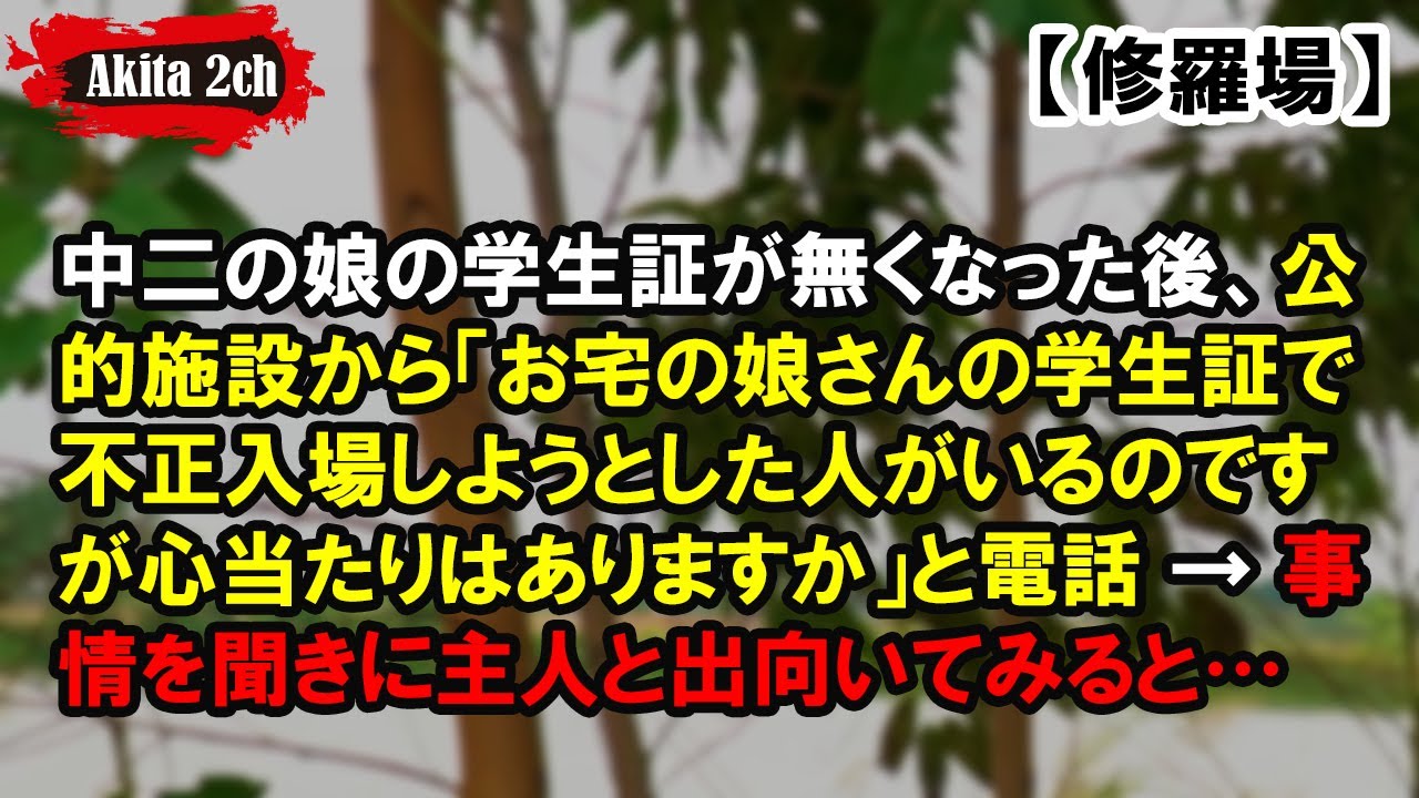 中二の娘の学生証が無くなった後【AKITA 2ch】