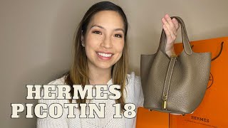 REVIEW: HERMES PICOTIN LOCK 18: Clemence leather, etoupe and gold HW-  should you buy it? Luxury bag 