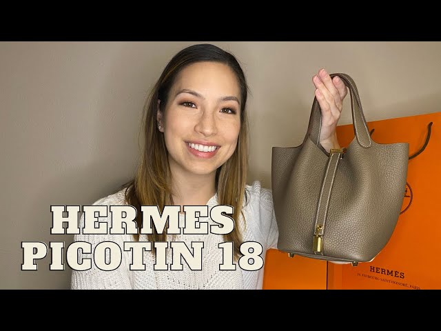 Hermès Picotin 18 Etoupe Clemence GHW