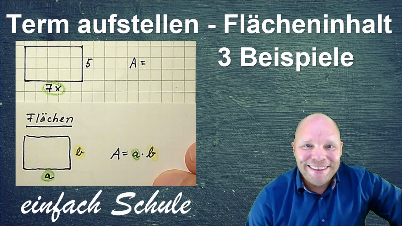 Terme zum Flächeninhalt | Term aufstellen | 3 Beispiele