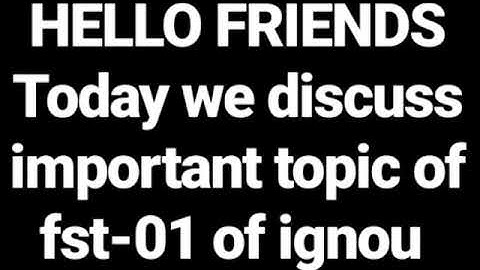 Foundation course in science and technology | FST-01 | ignou | tee exam |