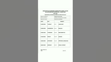 TN 10TH| SSLC SUPPLIMENTARY EXAMINATION TIME TABLE - AUG 2022