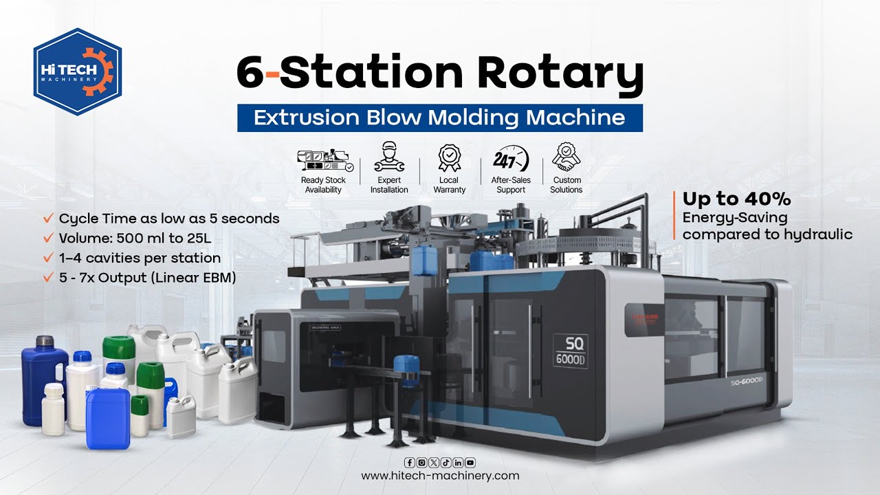 Revolutionizing Bottle Production with FUDL's 6-Station Rotary Extrusion Blow Molding Machine