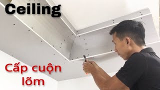 How to Create a Concave Roll Level Ceiling With Gypsum Board | Dang Tran