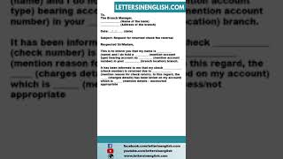 Request Letter for Returned Check Fee Reversal