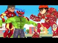 Couple Hero Iron Man Nick and Tani rescue Baby Nick vs Zombie Huggy Wuggy - Scary Teacher 3D Hero