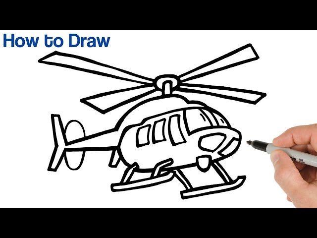 How To Draw Helicopter for Children. Step by Step Drawing Tutorial Stock  Vector - Illustration of game, child: 250705006