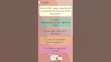 Which HTML code is used to link an external CSS file to an HTML document?