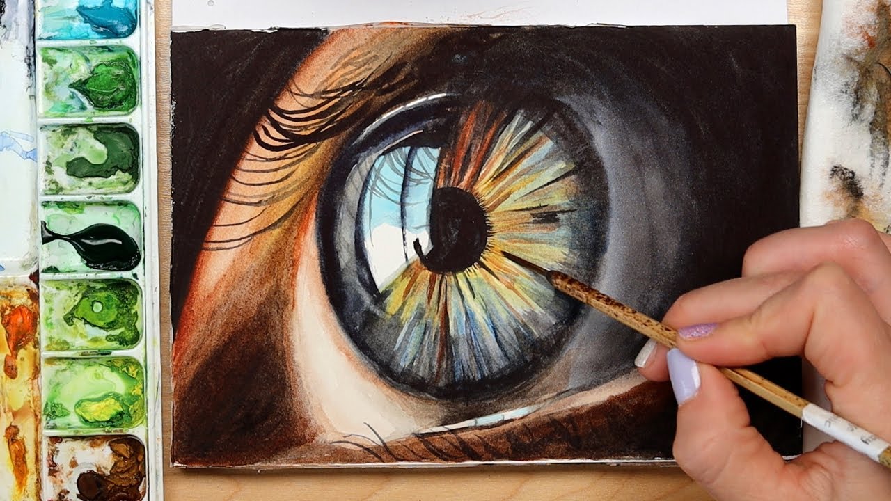 Realistic Closeup Eye Watercolor Painting Tutorial - YouTube