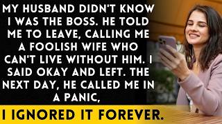 My husband didn't know I was a BOSS and told me to leave, calling me foolish The next day, he