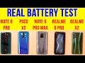 Note 9 Pro Max vs Poco X2, Realme 6 Pro, Realme X2 Battery Drain | PUBG Heating | Charging [Hindi]