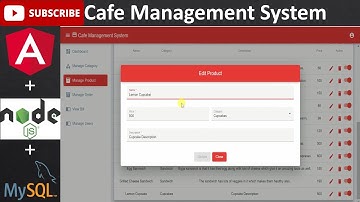 Cafe Management System (Angular, Node.js, MySQL Database)