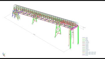 Structural deflection profile animation for critical serviceability loading combination.