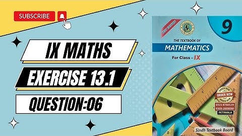 Exercise 13.1 Q6 Class 9 Complete | #sindh_board | #newmathematicsbook #karachi_board #aliyaan