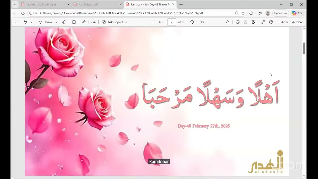 Day 48 Feb 27th Tahfidth & Juz 24 Second Half al Quranu Rabi'u Qalbi By Dr. Farhat Hashmi