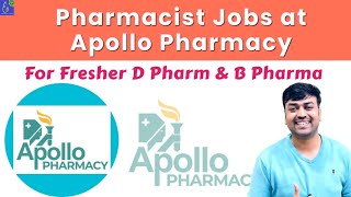 Fresher Pharma Jobs For D Pharma & B Pharma at Apollo Pharmacy || Pharmacist Jobs at Apollo Pharmacy