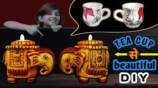 इस तरह से पुराने तुटे कब का उपयोग करे / beautiful  Diya stand and showpiece / DIY craft ideas