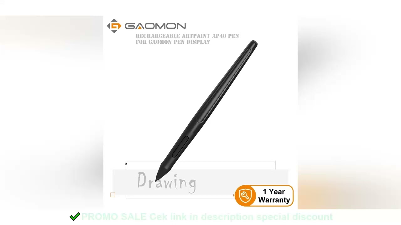 GAOMON ArtPaint AP40 Wireless Art Stylus Rechargeable Pen for Digital Drawing Display PD1560