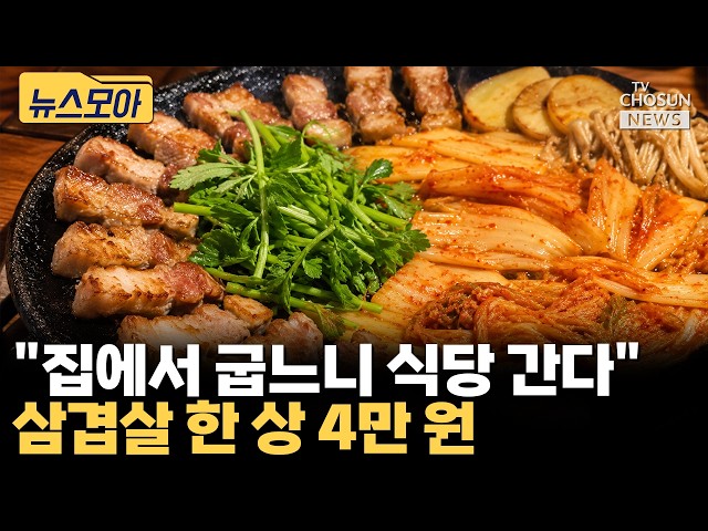 외식비 아끼려다 장바구니에 깜짝···삼겹살 상차림 1년 새 '11.8% 급등' [티조 Clip]