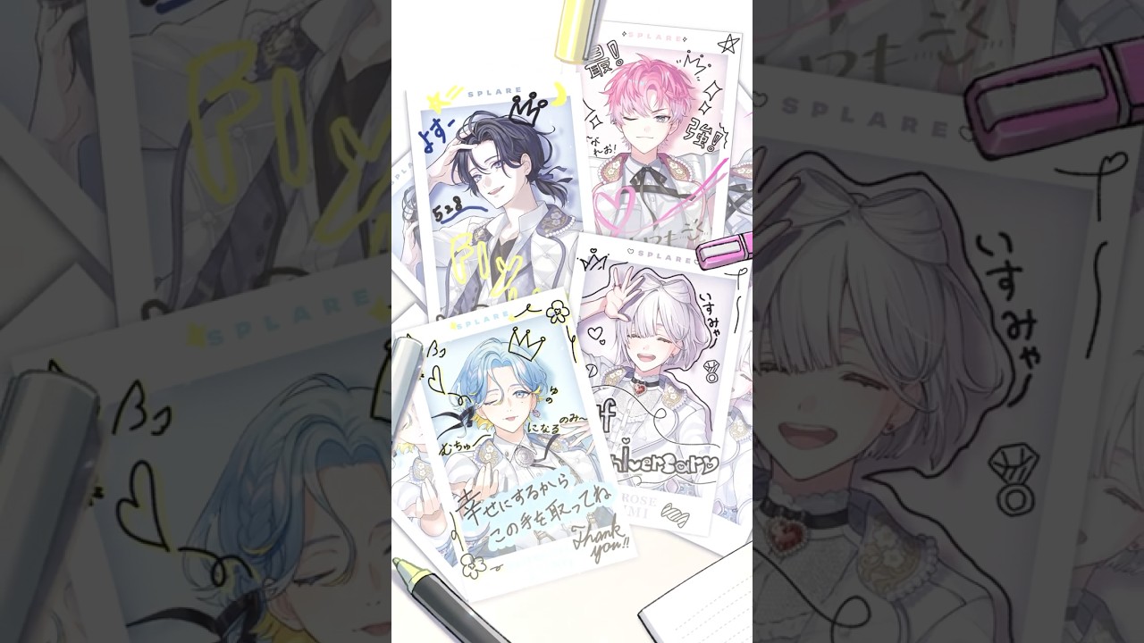 チェキ風カード全力で可愛く落書きしてみた！【 にじさんじ / すぷれあ 