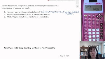 7.3 Counting Methods For Probability: Committee of 4 #1 p18
