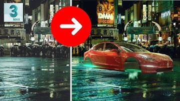 Bring 3D into Photos: Create any car ad in under 10 mins | Flying Tesla CGI Tutorial 3ds Max + V-Ray