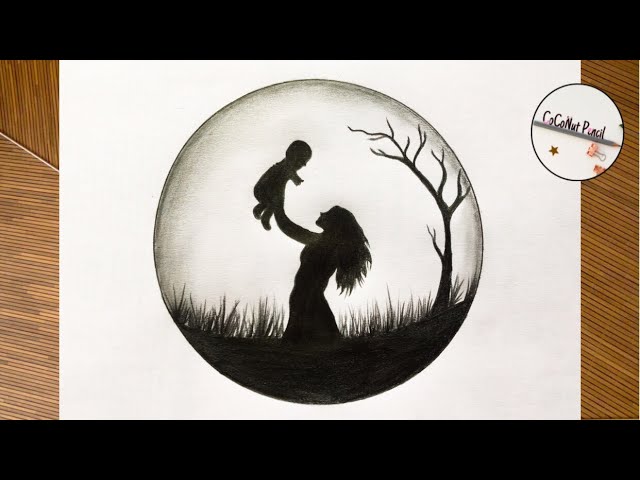 How to draw mother and daughter/ Pencil drawing Mother-daughter/ Penci... |  TikTok