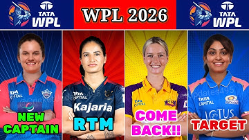 WPL 2026 All Team Target Players || WPL 2026 All Five Teams Target Players List || WPL 2026 Auction