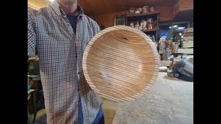 Woodturning - Vertical Plywood Bowl - The PATTERNS in Plywood!!