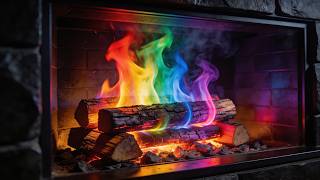 (No Ads) Soothing Rainbow Fireplace 4K Ultra HD 🔥 Relax, Sleep, Study & Meditation Ambience!