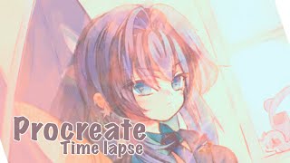 【Procreate】 speed paint / イラストメイキング / Time lapse  Commander Kronii