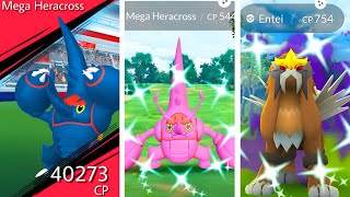 Mega heracross , shadow shiny entei & new shiny ultra beasts in pokemon go.