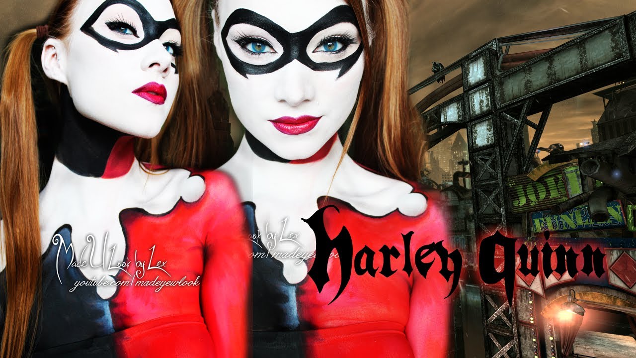 Harley Quinn Batman Makeup Body Paint Tutorial YouTube