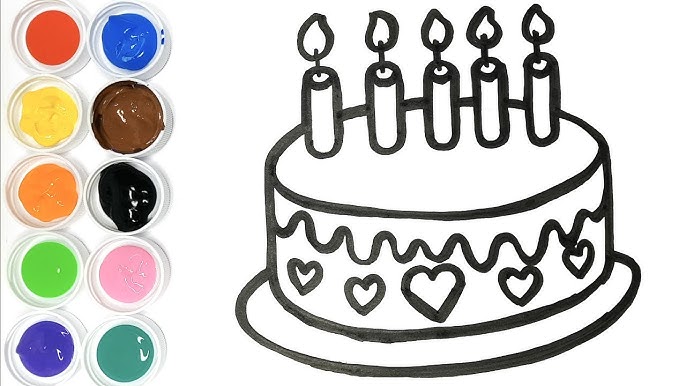 Apprendre A Dessiner Un Gateau D Anniversaire How To Draw A Birthday Cake Youtube