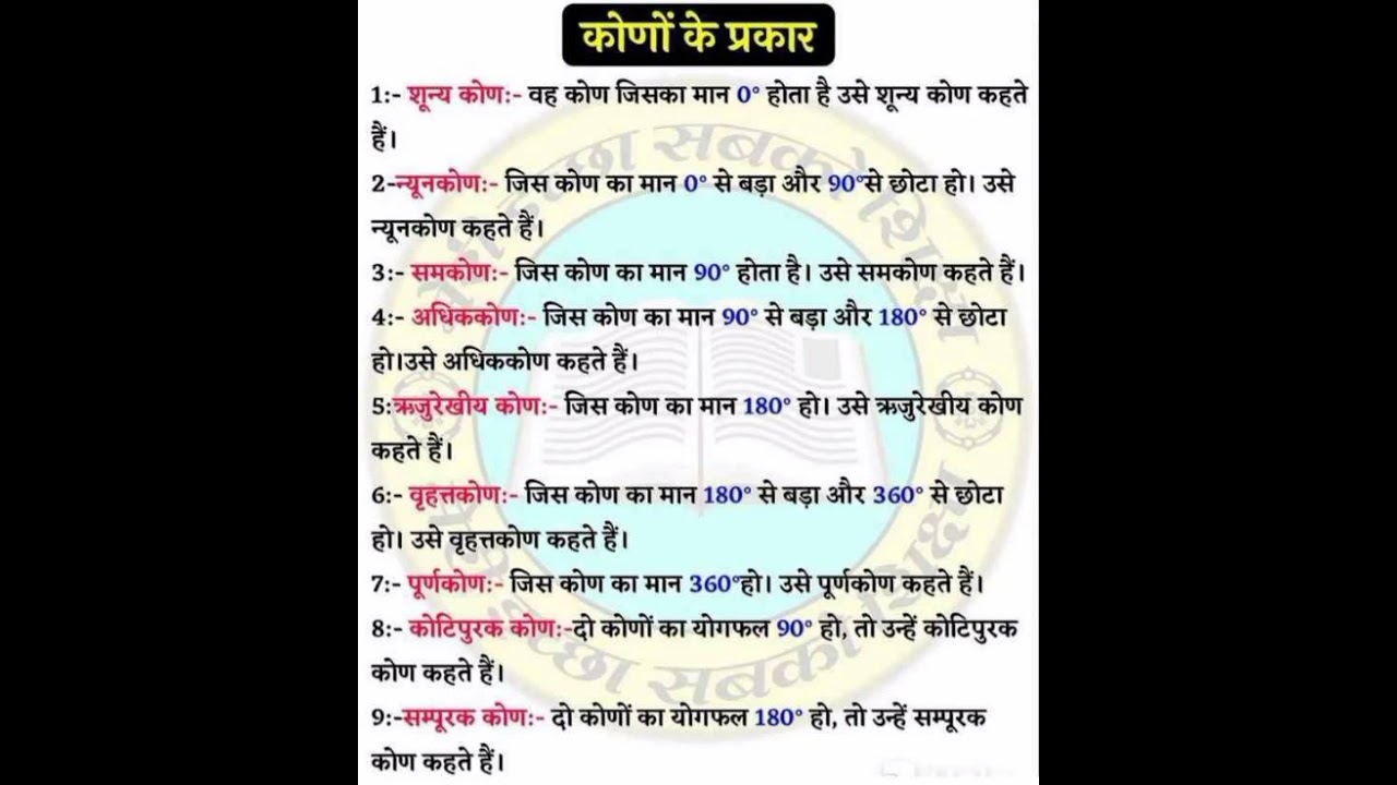 शून्य कोण, न्यून कोण, समकोण, अधिक कोण आदि किसे कहते हैं और इसके प्रकार #shortvideo#gkgs #ytshortsips adlı videoyu YouTube'da izle शून्य कोण, न्यून कोण, समकोण, अधिक कोण आदि किसे कहते हैं और इसके प्रकार #shortvideo#gkgs #ytshortsips adlı videoyu YouTube'da izle