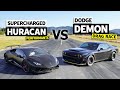 Supercharged Lamborghini vs. Dodge Demon. 800hp Battle! // This vs. That