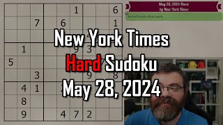 NYT Hard Sudoku Walkthrough | May 28, 2024