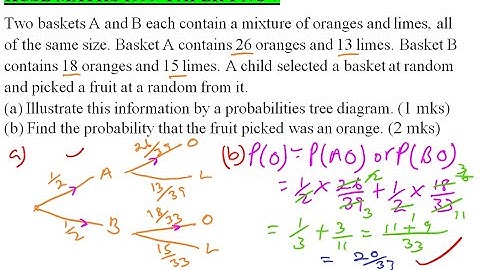 1999  KCSE MATHS PAPER 1 NO 7 ON PROBABILITY