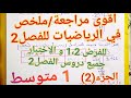 أروع مراجعة ملخص في الرياضيات فصل2 سنة1متوسط الجزء 2 للفرضين1 2 و الاختبار شاهده الآن لتحصل على 20