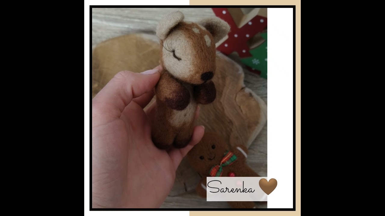 Needle felt roe deer by Lucky Bay Handmade | Newborn photoprops
