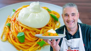 How to Make CREAMY CHERRY TOMATO PASTA with BURRATA Cheese | Vincenzo's Plate