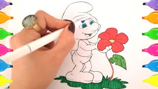 Smurfs and amazing colors🎨🖌|Creativity in the hands of your children with colors🖍🪄