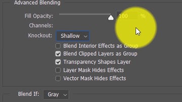 Photoshop "Blending Options" - Text-Shape Cut Out