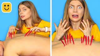 Girls Problems with Long Nails & Hair! Easy Nails and Hair Hacks & DIY ideas by Mr Degree