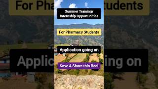 Internships/Training for Pharmacy Students 📢 #training #internship #pharmacy