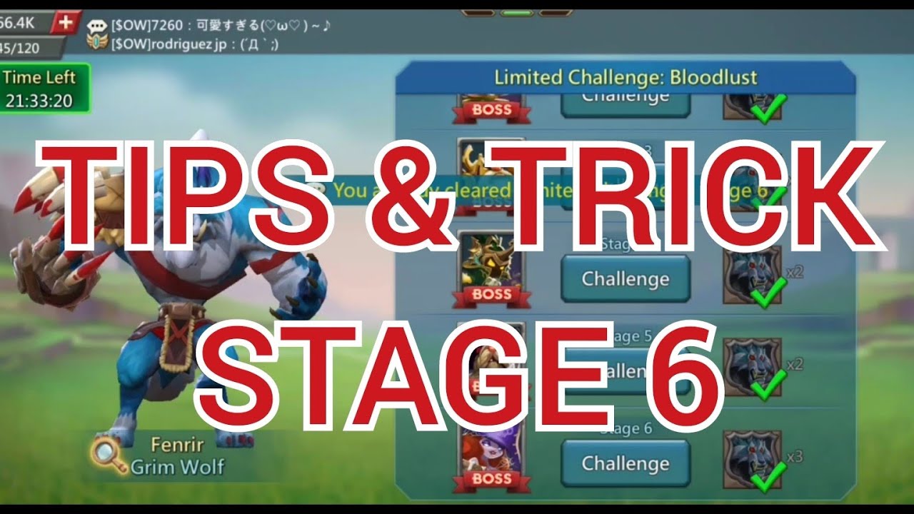 TIPS & TRICK Limited challenge grim wolf stage 6....lords mobile