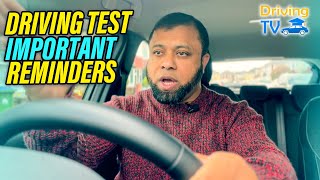 DRIVING TEST IMPORTANT REMINDERS AND TIPS | Learners Fail On These!