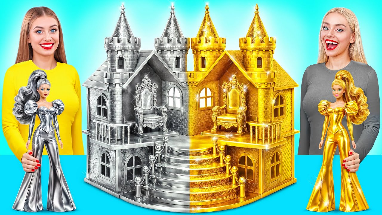 Строим Удивительный Кукольный Домик Золотой vs Серебряный Челлендж | Война Пранков от Multi DO Girls