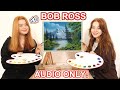 WE TRIED FOLLOWING A BOB ROSS PAINTING TUTORIAL with *AUDIO ONLY | Art Challenge Ruby and Raylee